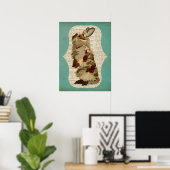 Poster ANGORA RABBIT RETRO Art (Bureau à domicile)