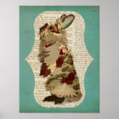 Poster ANGORA RABBIT RETRO Art (Devant)