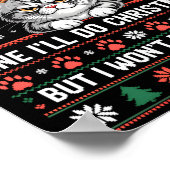 Poster Angry Antler Cat Funny Xmas Ugly Sweater Long Slee (Coin)