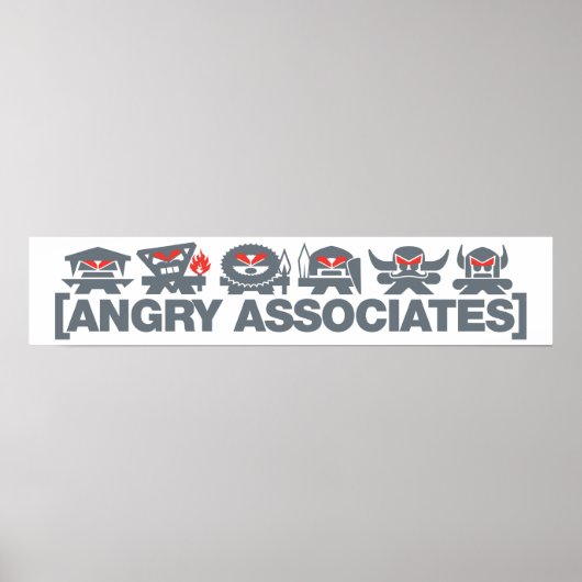 Poster Angry Associates Crew - gris clair (Devant)