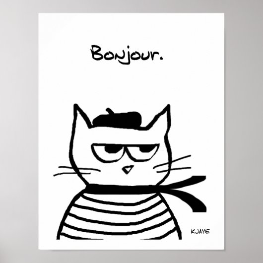 Poster Angry Cat est tellement français (Devant)