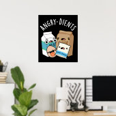 Poster Angry dients Funny Baking Pun Dark BG (Bureau à domicile)