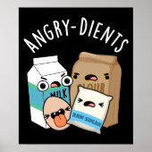 Poster Angry dients Funny Baking Pun Dark BG (Devant)