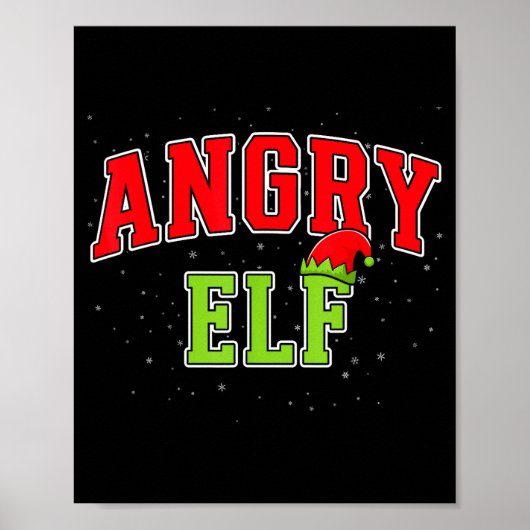 Poster Angry Elf Christmas Family Matching Group Xmas  (Devant)