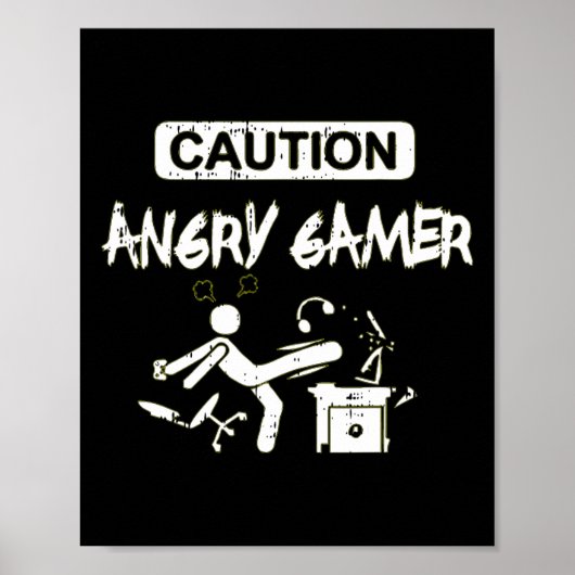 Poster Angry Gamer Computer Funny Video Game Gig (Devant)