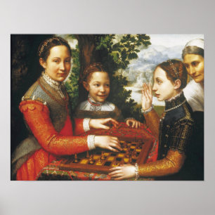 Poster Anguissola - Sœurs de l'artiste jouant aux échecs