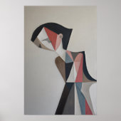 Poster Angular abstract portrait using blush (Devant)