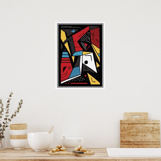 Poster Angular Geometric  Style Abstract  (Cuisine)