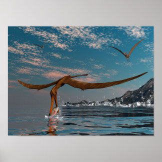 Poster Anhanguera pêche préhistorique