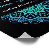 Poster Ani L'Dodi Bible Turquoise Mandala Giclée Art Impr (Coin)