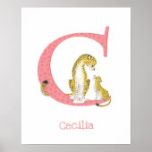 Poster Animal ABC C est pour l'impression guépard (Devant)