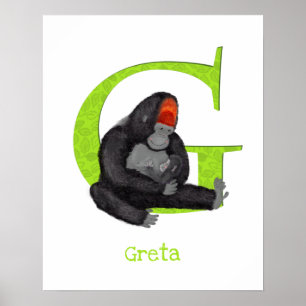 Poster Animal ABC G est pour l'impression gorille