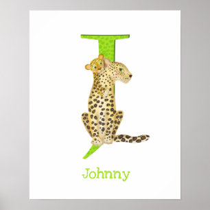 Poster Animal ABC J est pour l'impression de jaguar