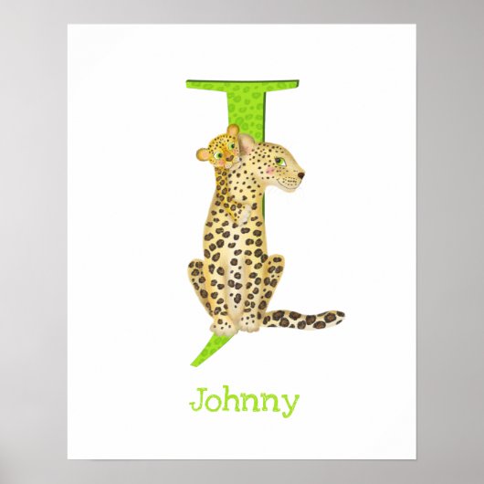 Poster Animal ABC J est pour l'impression de jaguar (Devant)