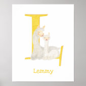 Poster Animal ABC L est pour l'impression lama (Devant)
