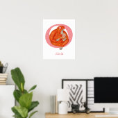 Poster Animal ABC O is for orangutan print (Bureau à domicile)