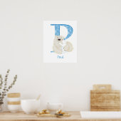 Poster Animal ABC P est pour l'impression d'ours polaire (Cuisine)