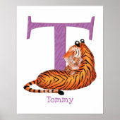 Poster Animal ABC T est pour l'impression de tigre (Devant)