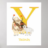 Poster Animal ABC Y est pour l'impression de yak (Devant)