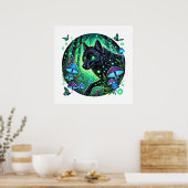 Poster animal amateur de loups cool (Cuisine)