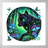 Poster animal amateur de loups cool (Devant)