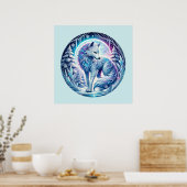 Poster animal amateur de loups cool (Cuisine)