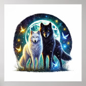 Poster animal amateur de loups cool (Devant)