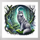 Poster animal amateur de loups cool (Devant)