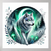 Poster animal amateur de loups cool (Devant)