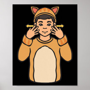 Poster Animal Asl Gesture main Sourds Acteurs de perte d'