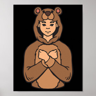 Poster Animal Asl Gesture main Sourds Acteurs de perte d'