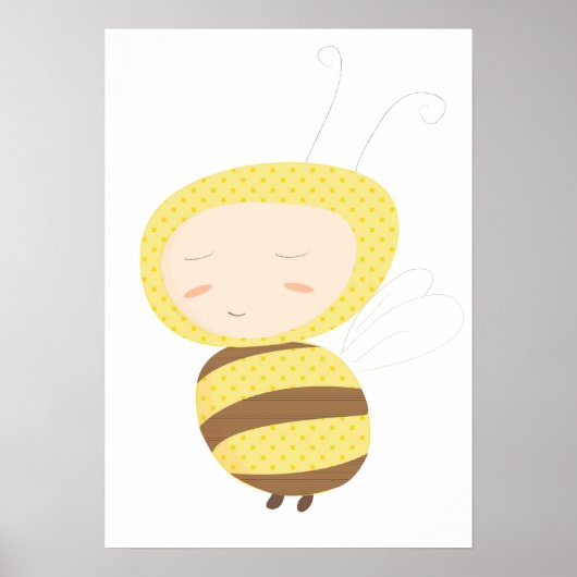 Poster Animal Babies bumble abeille imprimer (Devant)