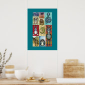 Poster Animal Collage Folk Art Design (Cuisine)