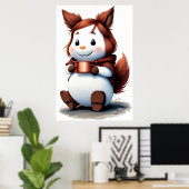 Poster Animal confortable avec Café | Art AI (Bureau à domicile)