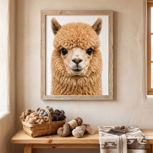 Poster Animal d'alpaga adorable et duveteux