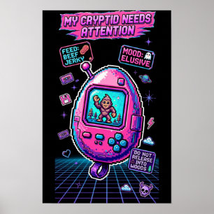 Poster Animal de compagnie virtuel Cryptide 1997 — Retro