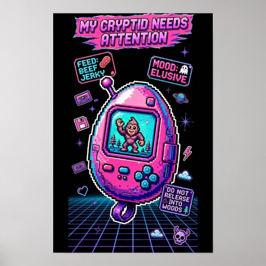 Poster Animal de compagnie virtuel Cryptide 1997 — Retro (Devant)