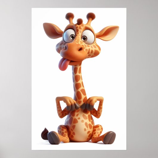 Poster animal de dessin 3D (Devant)