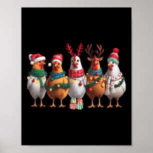 Poster Animal de ferme mignonne Noël Vacances amusant pou