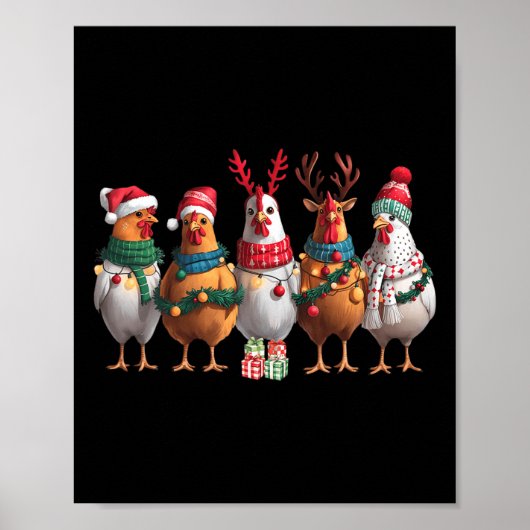 Poster Animal de ferme mignonne Noël Vacances amusant pou (Devant)