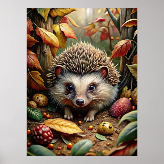 Poster animal de la forêt d'Autunm (Devant)