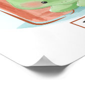  Poster animal de la tortue blanche mignonne (Coin)