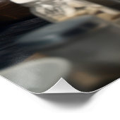 Poster animal drôle Chef Racoon Cuisine Wall Art (Coin)