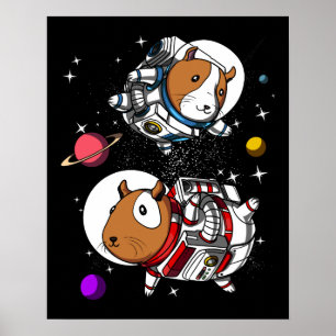 Poster Animal familier cosmique de Cavy d'astronautes de