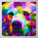 Poster Animal pop-art<br><div class="desc">Affiche colorée de l'ours</div>