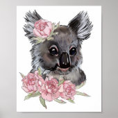 Poster animal Rose Baby Koala | Impression murale (Devant)