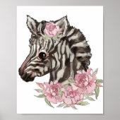 Poster animal Rose Baby Zebra | Impression murale (Devant)