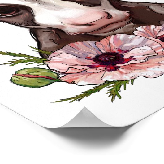 Poster animal Rose de veau bébé | Impression mural (Coin)