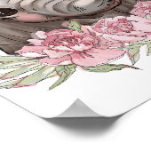 Poster animal Rose éléphant bébé | Impression mura (Coin)