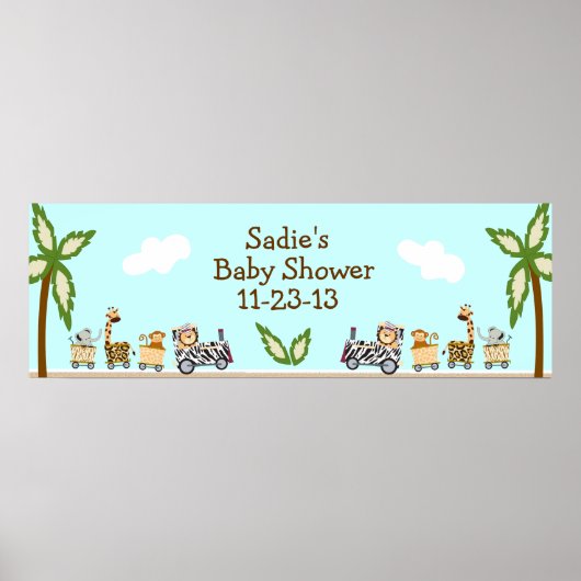 Poster Animal Train Baby Shower Banner (Devant)